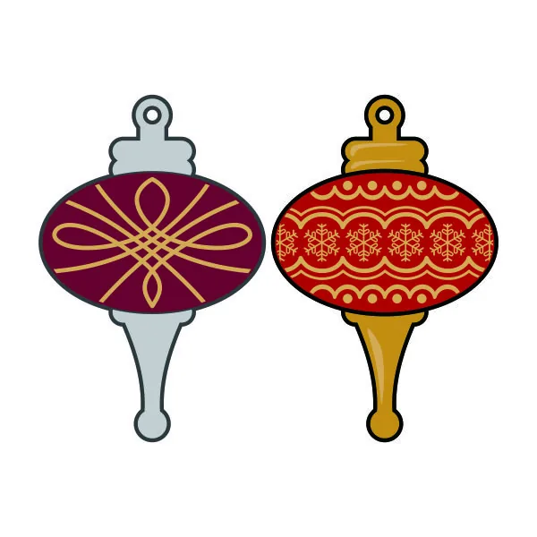 Christmas Ornament Bulb SVG Cuttable Design