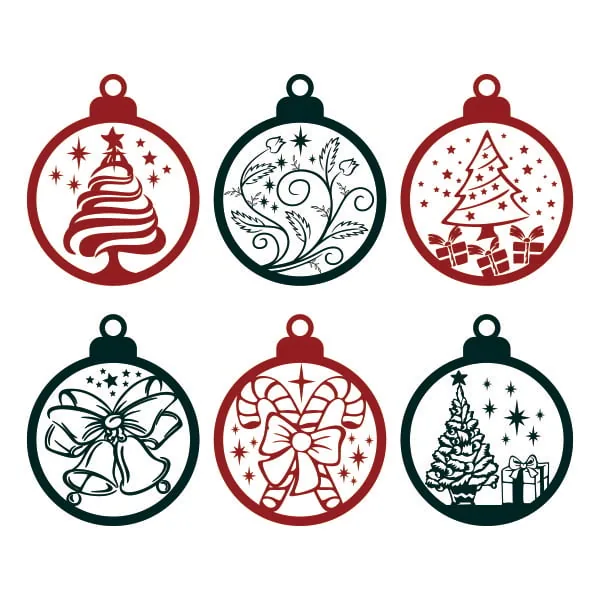 Christmas Ornaments SVG Cuttable Design