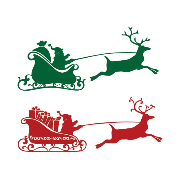 Christmas Santa's Sleigh SVG Cuttable Design