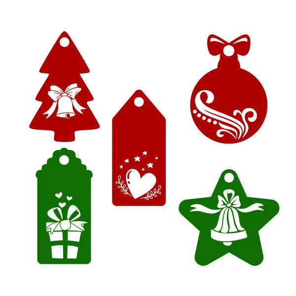 Christmas Tag Pack SVG Cuttable Design