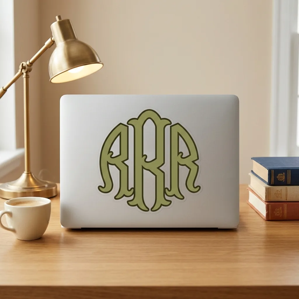 LapTop Circle Fishtail Round Monogram | TTF OTF