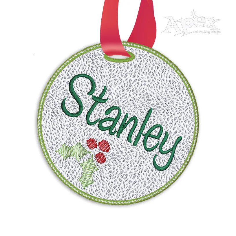 Circle Frame Gif Tag ITH Embroidery Design