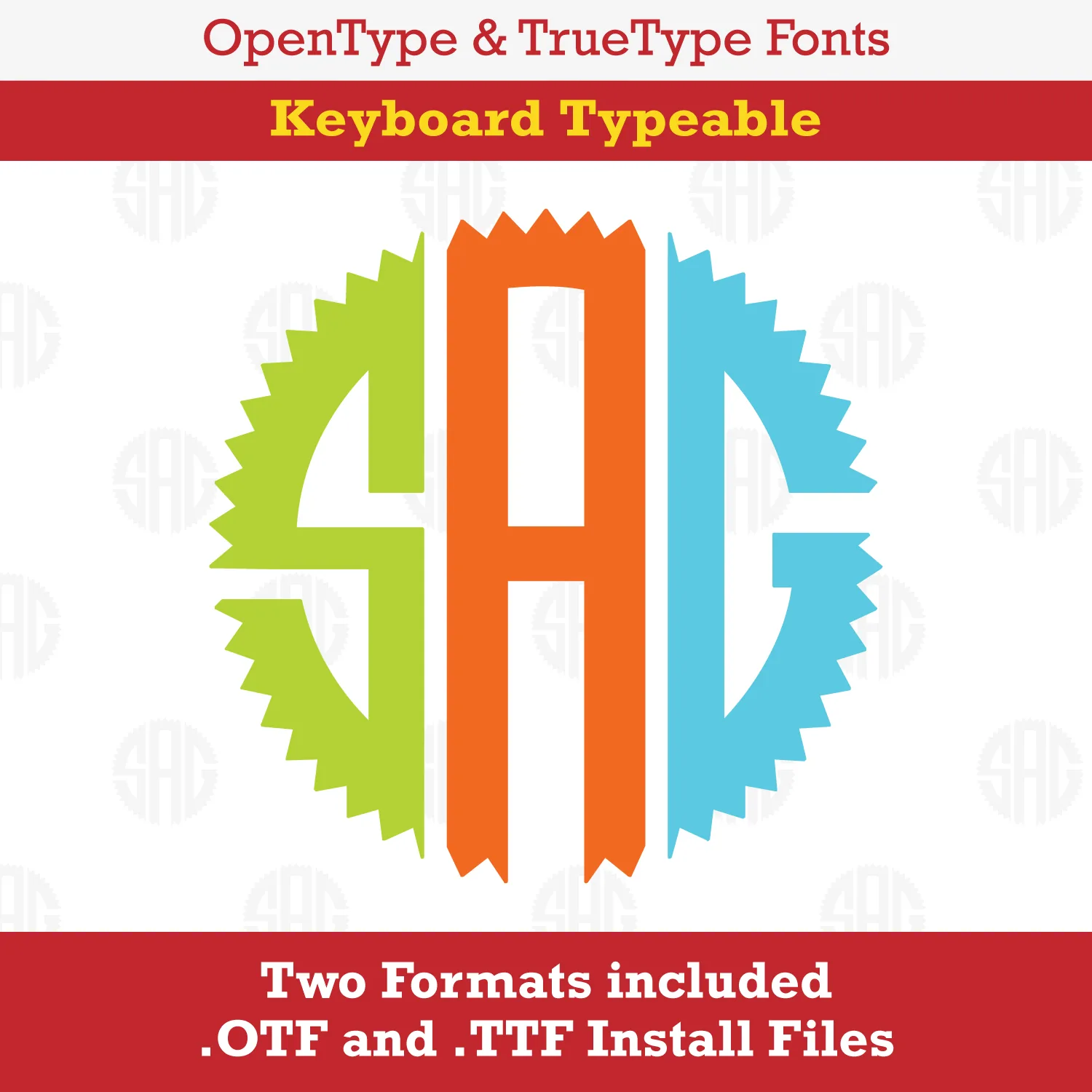 Circle Jagged Monogram TrueType Font