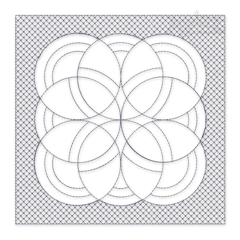 Circles Pattern Quilt Block Embroidery Design