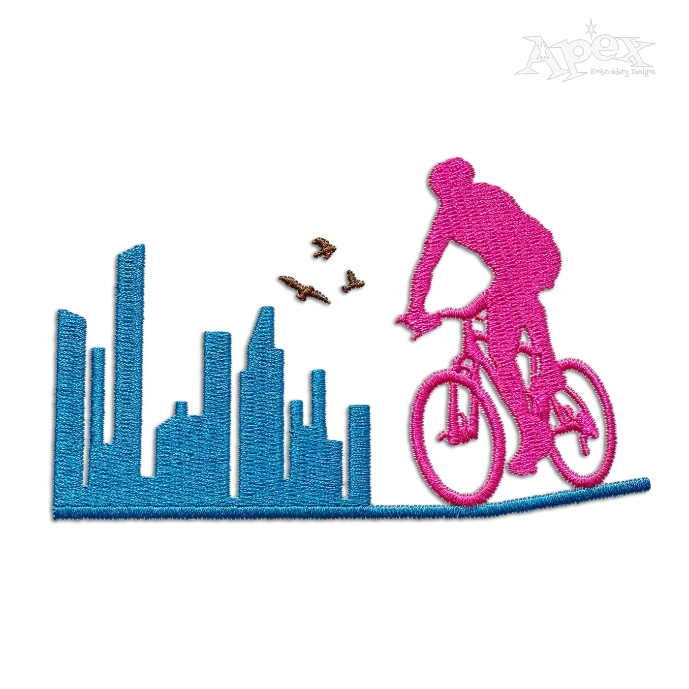City Bike Cycling Machine Embroidery Design by Apex