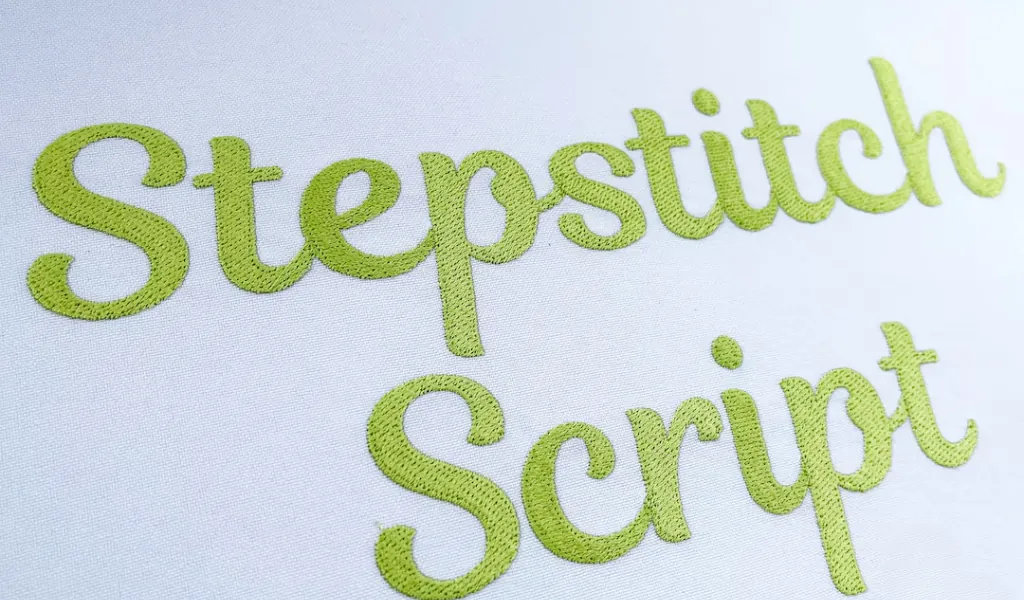 Classic Script features graceful curves and formal letterforms, creating a balanced and timeless embroidered look