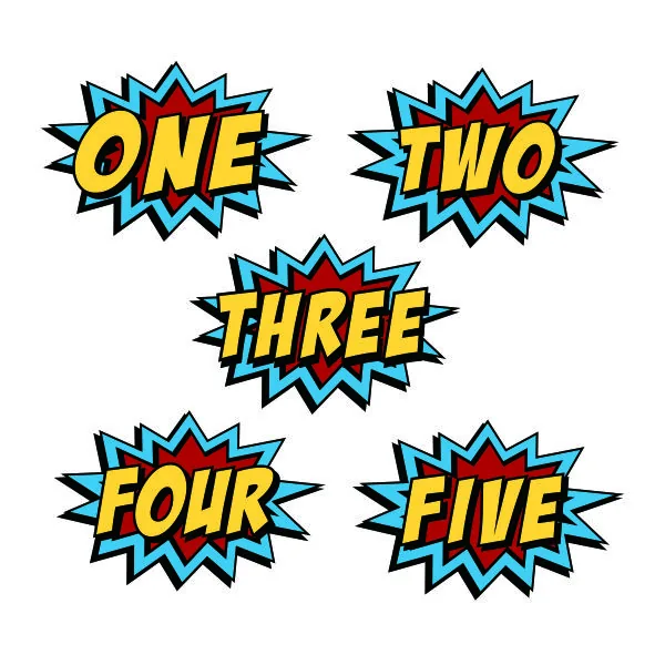 Comic Birthday Number Wording SVG Cuttable Design