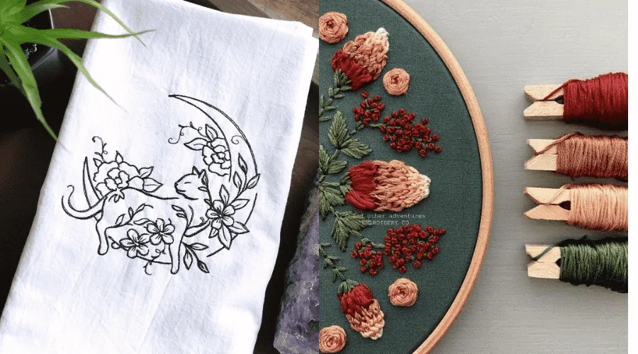 Compare the differences between handkerchief embroidery and regular embroidery.