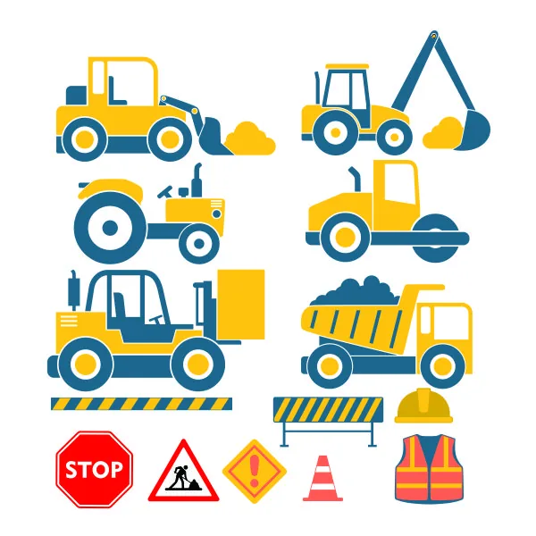 Construction Vehicles Pack SVG Cuttable Design