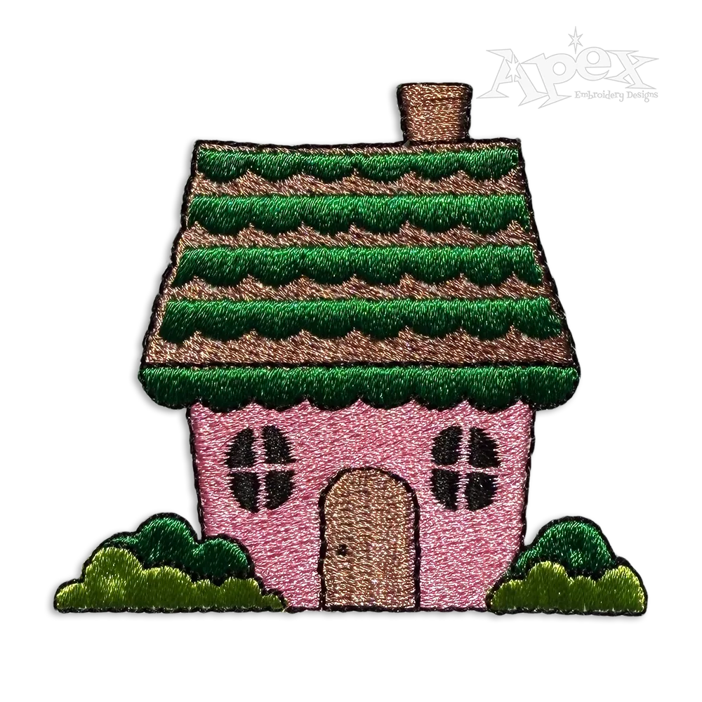 Cottage House Machine Embroidery Design by Apex