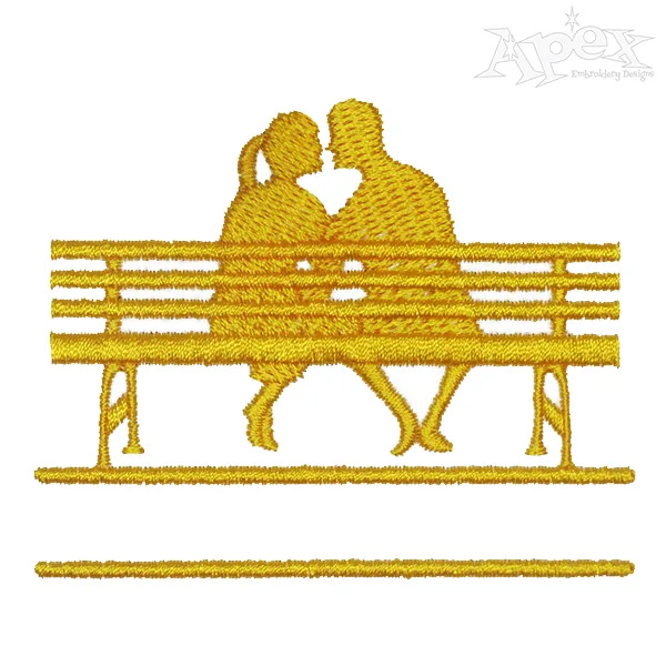 Couple on Bench Embroidery Frame
