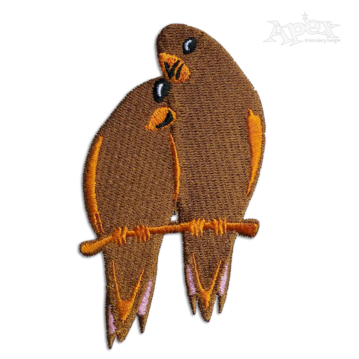 Cuddling Loving Birds Machine Embroidery Design | Apex