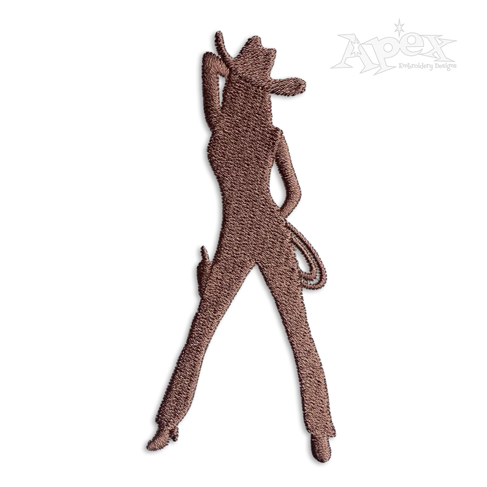 Cow Girl Machine Embroidery Design by Apex Cowgirl Western Gun