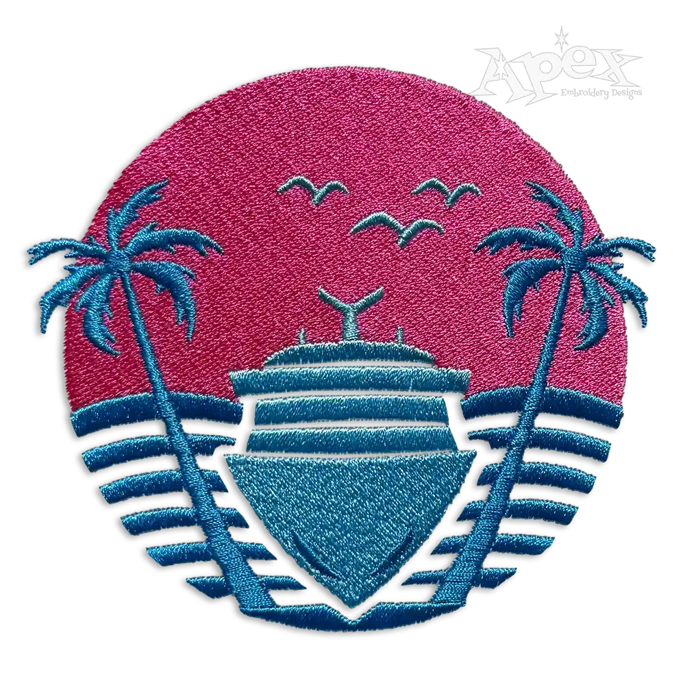 Cruise Ship Holiday Machine Embroidery Design