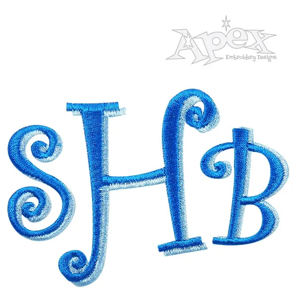 Curlz Embroidery Font Shadow