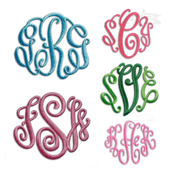 Curlz Fun Circle Machine Embroidery Font by Apex Digitized