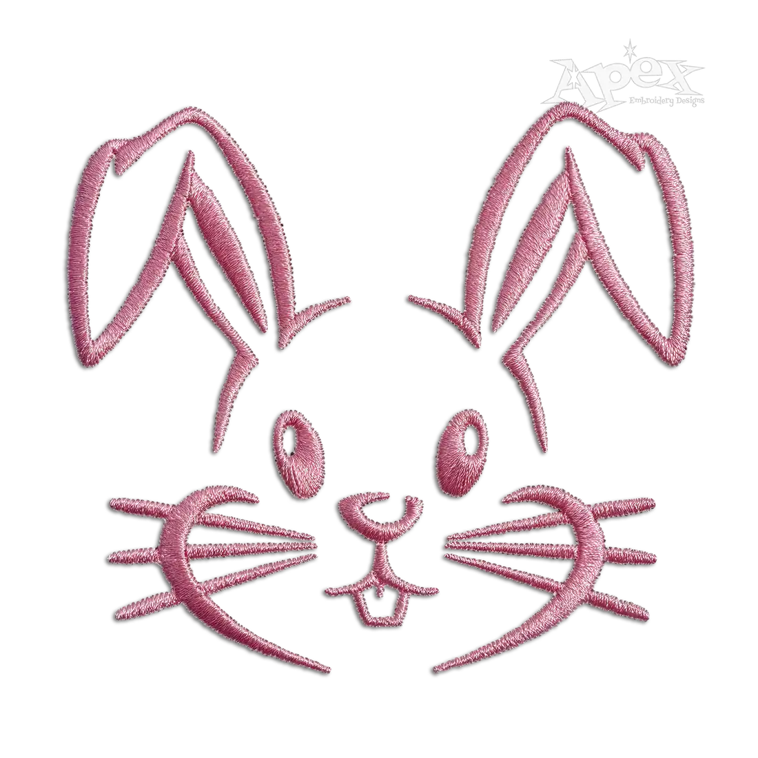 Cute Bunny Face Outline Easter Machine Embroidery Design - Apex Digitizing