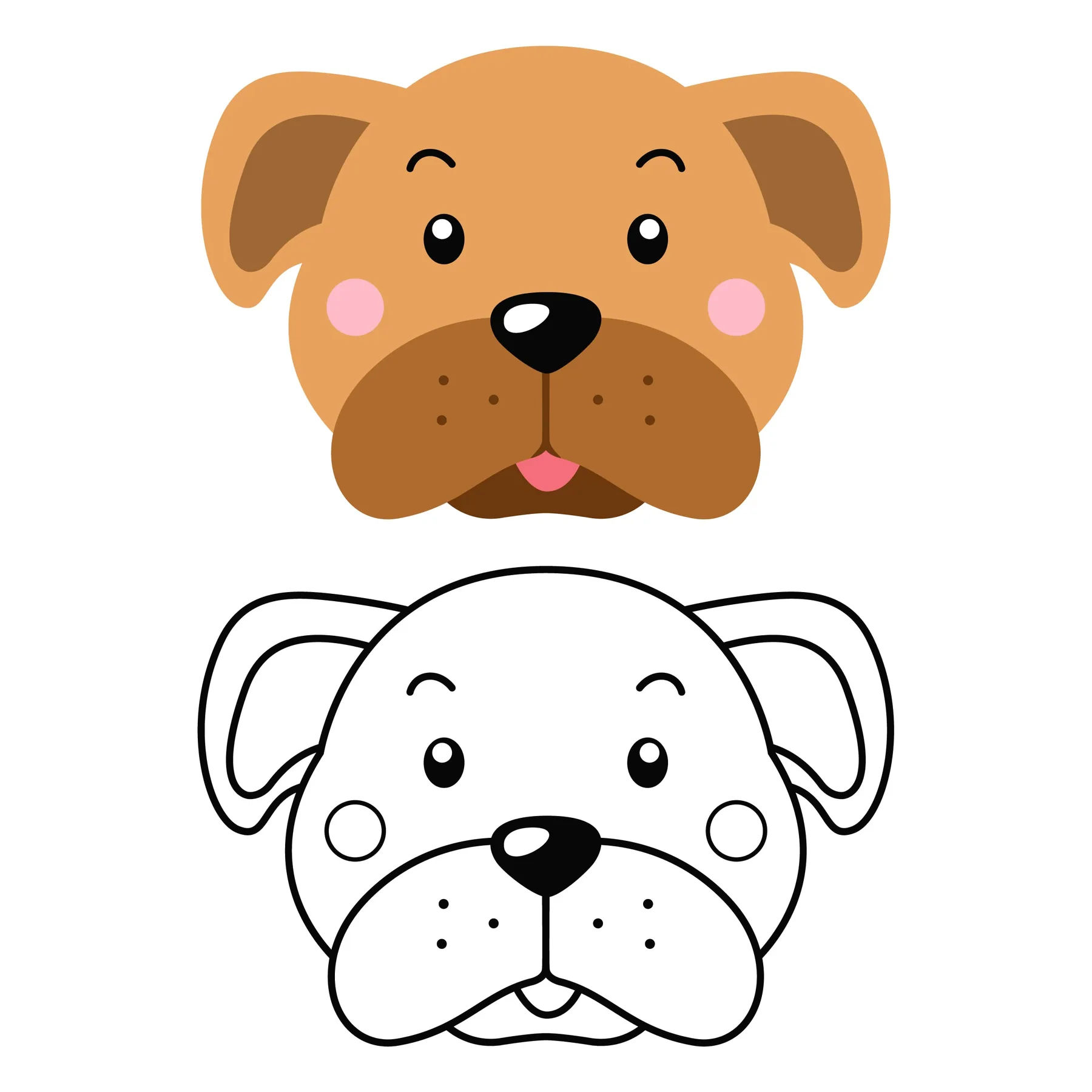 Cute Dog Face Cuttable Design