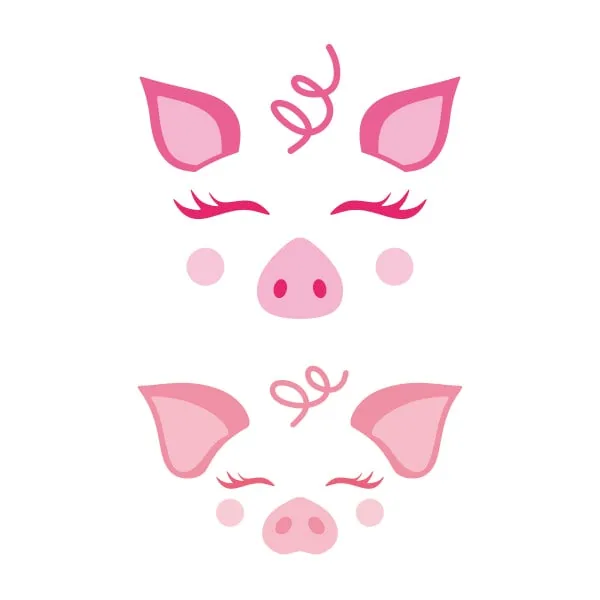 Cute Pig Face SVG Cuttable Design