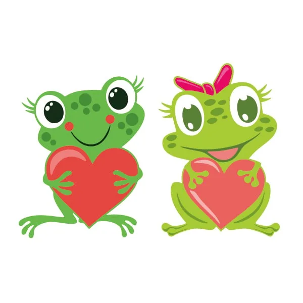 Cute Valentine Frog SVG Cuttable Design