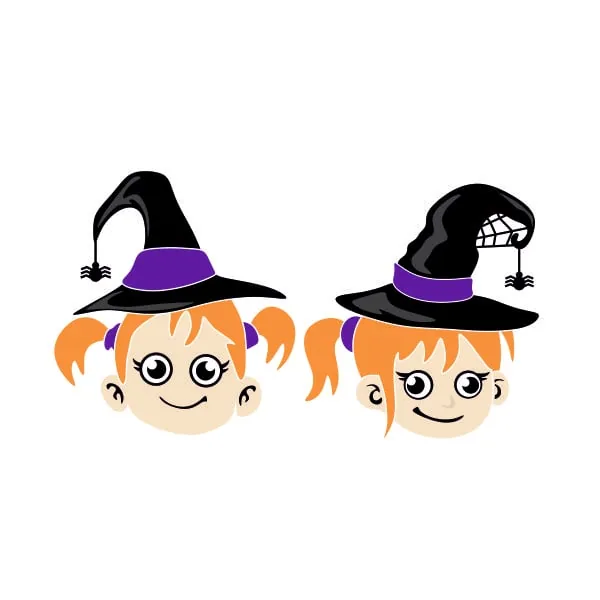 Cute Witch Girl SVG Cuttable Design