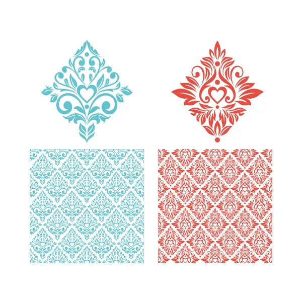 Damask Floral Pattern Cuttable Design