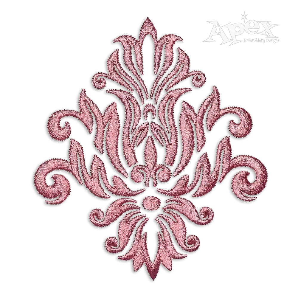 Damask Pattern Machine Embroidery Design by Apex