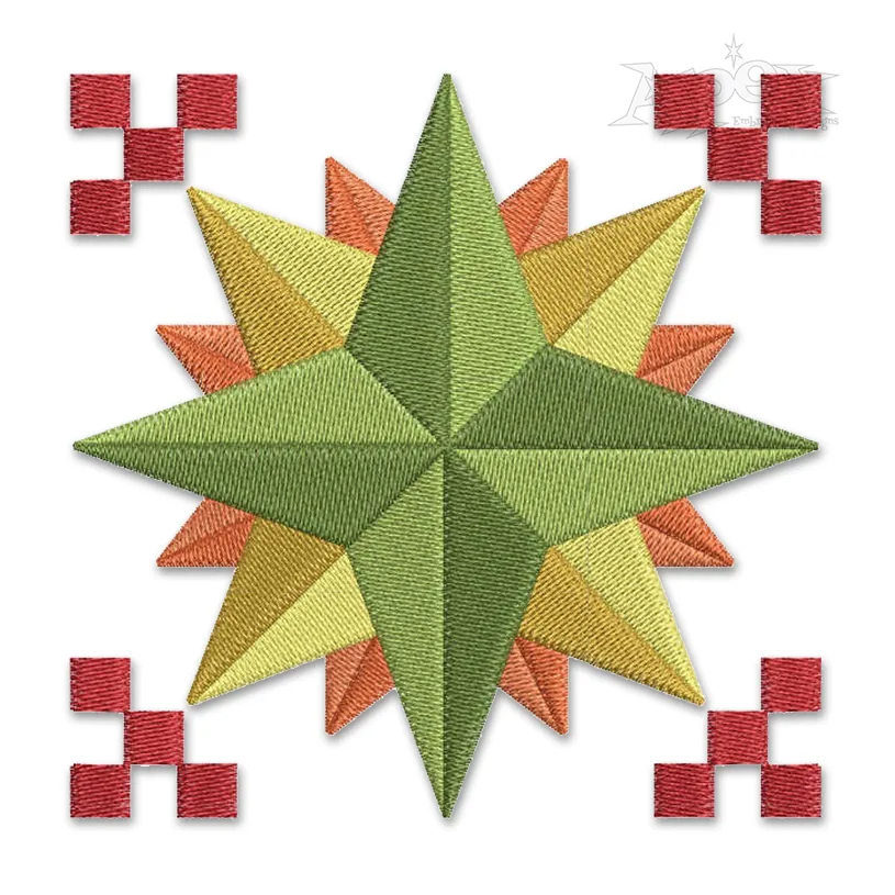 Geometric Decorative Square Block #2 Embroidery Design