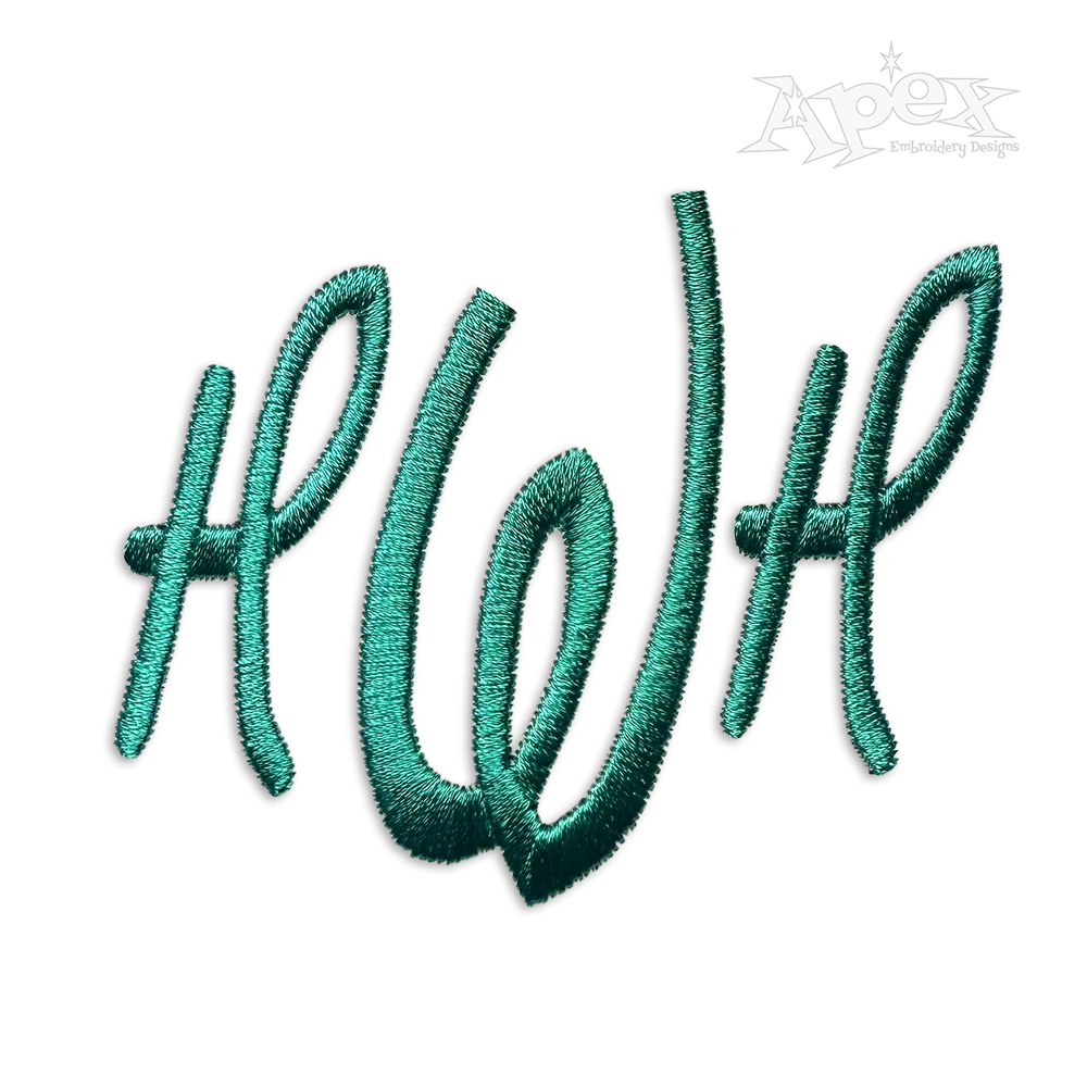 Retro Dennis Brush Script Machine Embroidery Font by Apex Designs