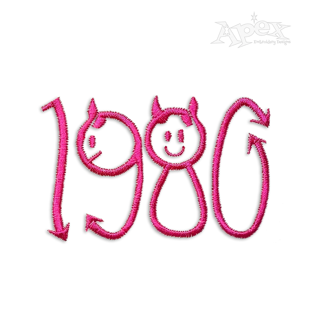 Devil Tail Halloween Machine Embroidery Font Design by Apex