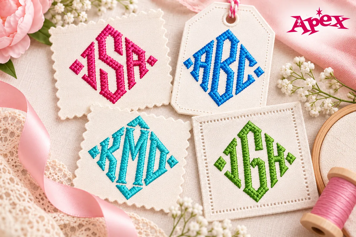 Diamond Master Embroidery Font Color Samples