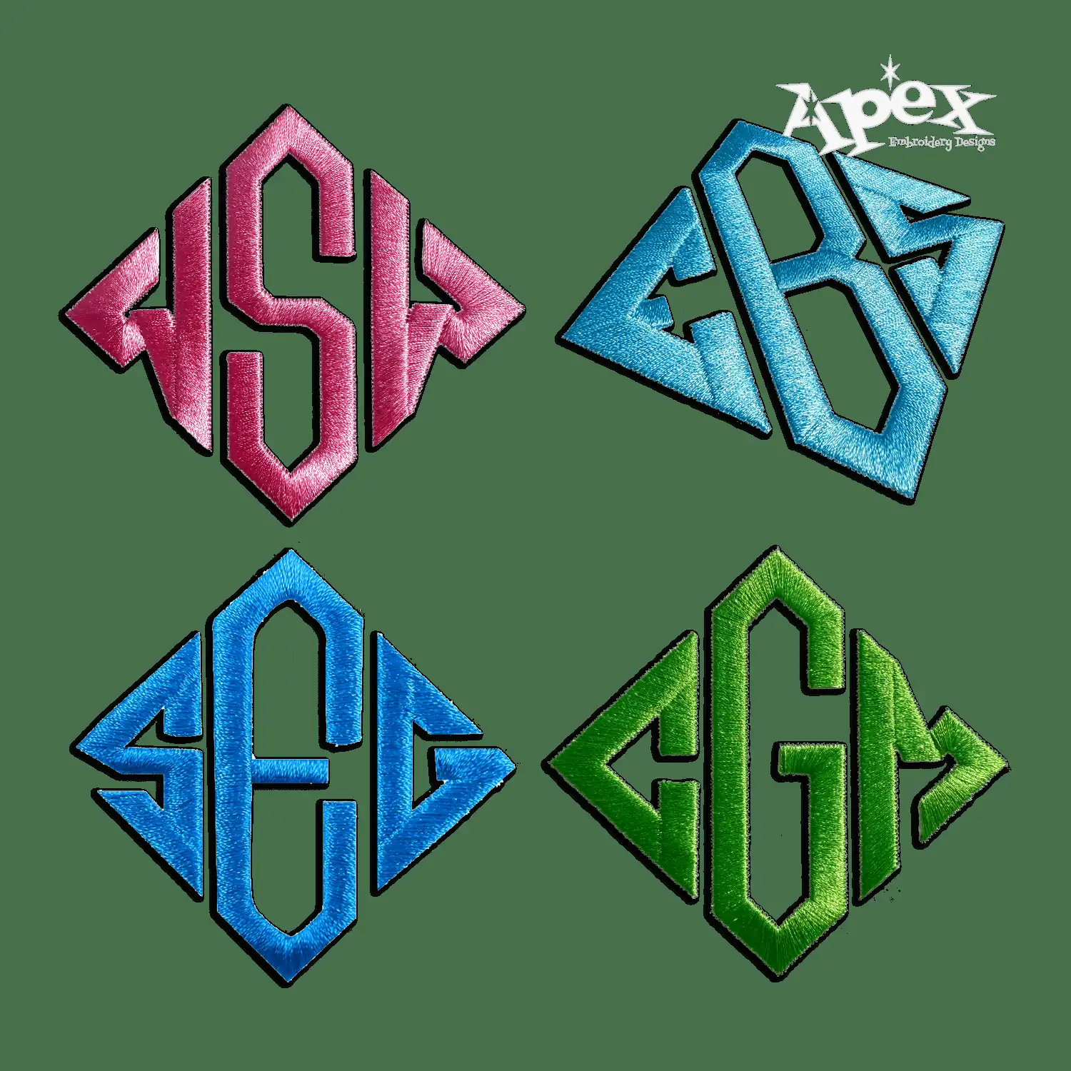 Diamond Machine Embroidery Fonts Monogram All