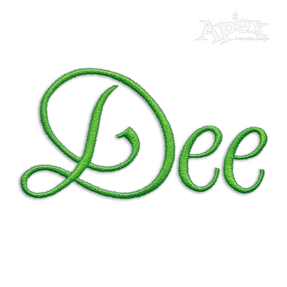 Diana Script Machine Embroidery Font - Apex