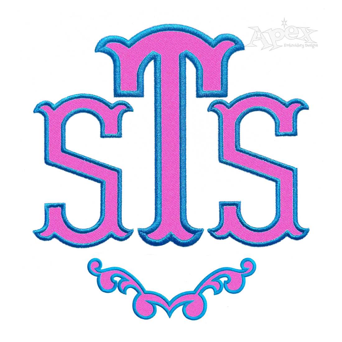 Dimples STS Monogram Machine Embroidery Font by Apex