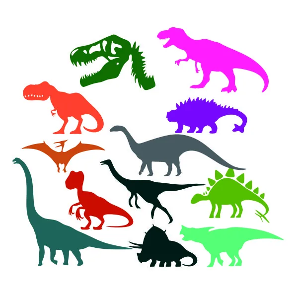 Dinosaur Silhouette Pack SVG Cuttable Design