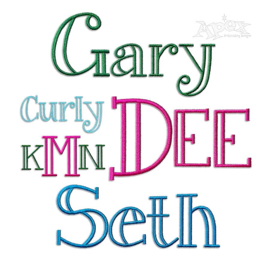 Dionne Machine Embroidery Font by Apex All