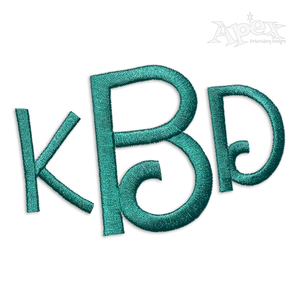 Django Machine Embroidery Font by Apex Designs Alphabet