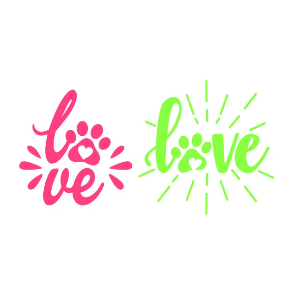 Dog Paw Love SVG Cuttable Design