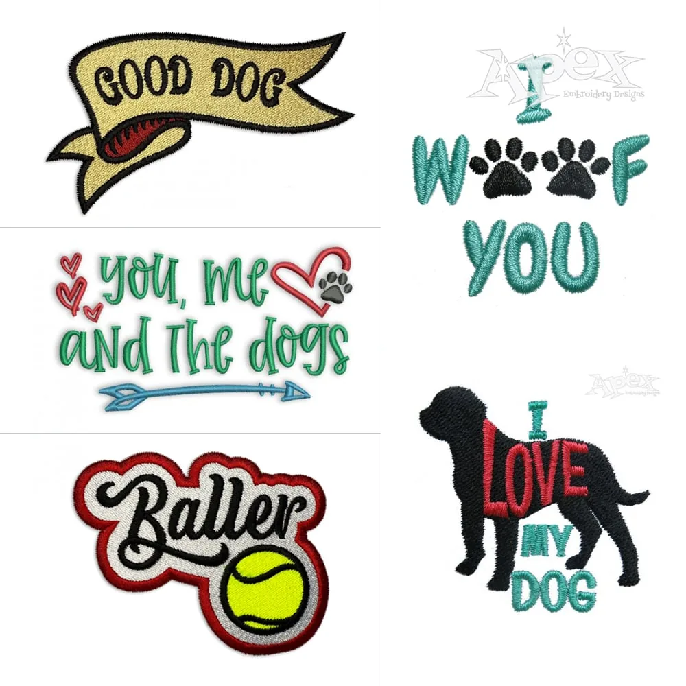 Dog Pet Sayings Word Art Meme Pack by Apex Embroidery Design