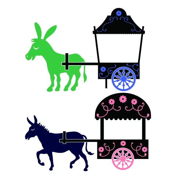 Donkey Cart SVG Cuttable Design