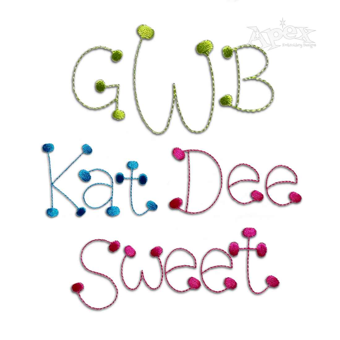 Polka Dot Stitch Handwritten Embroidery Font