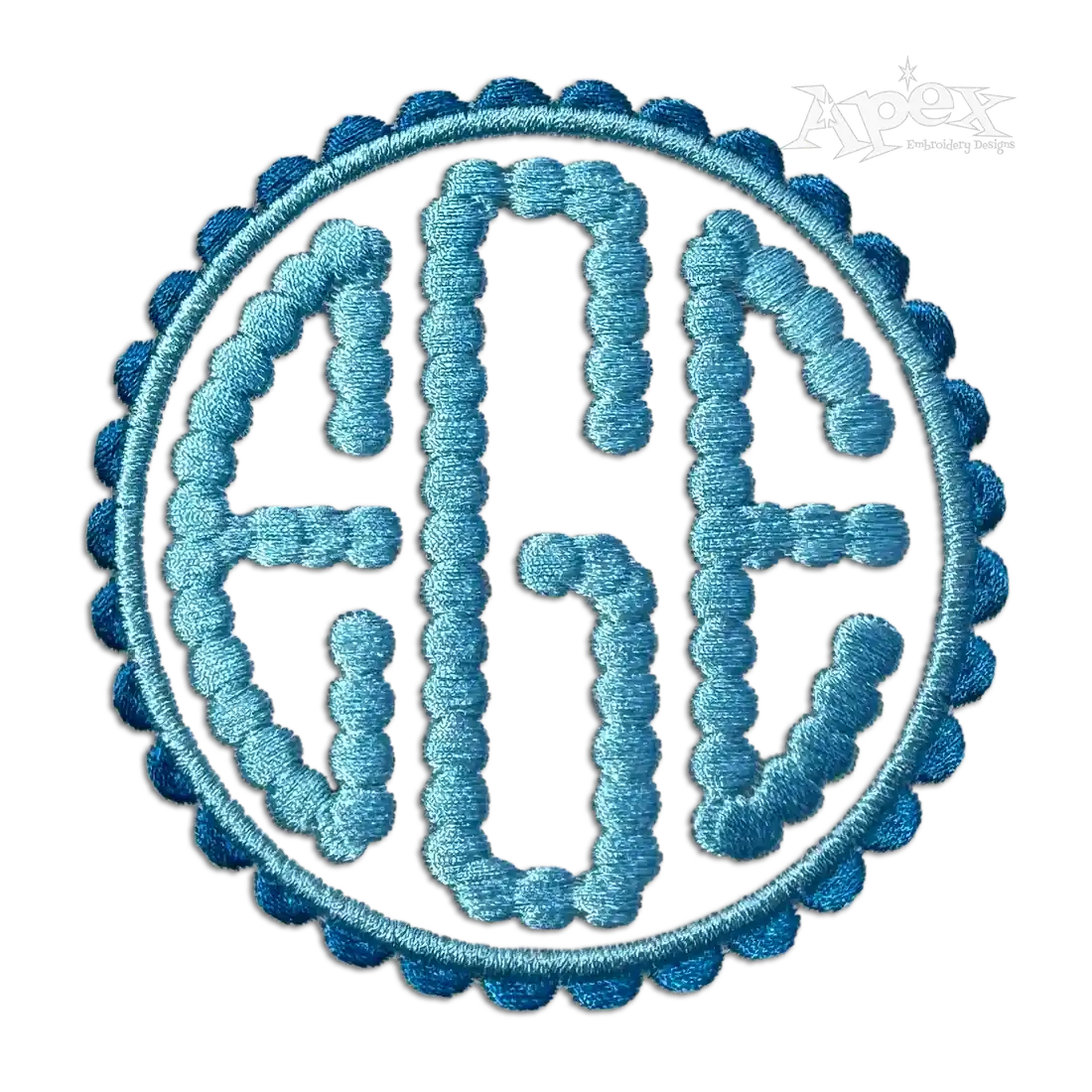 Dottie Circle Machine Embroidery Font Sample