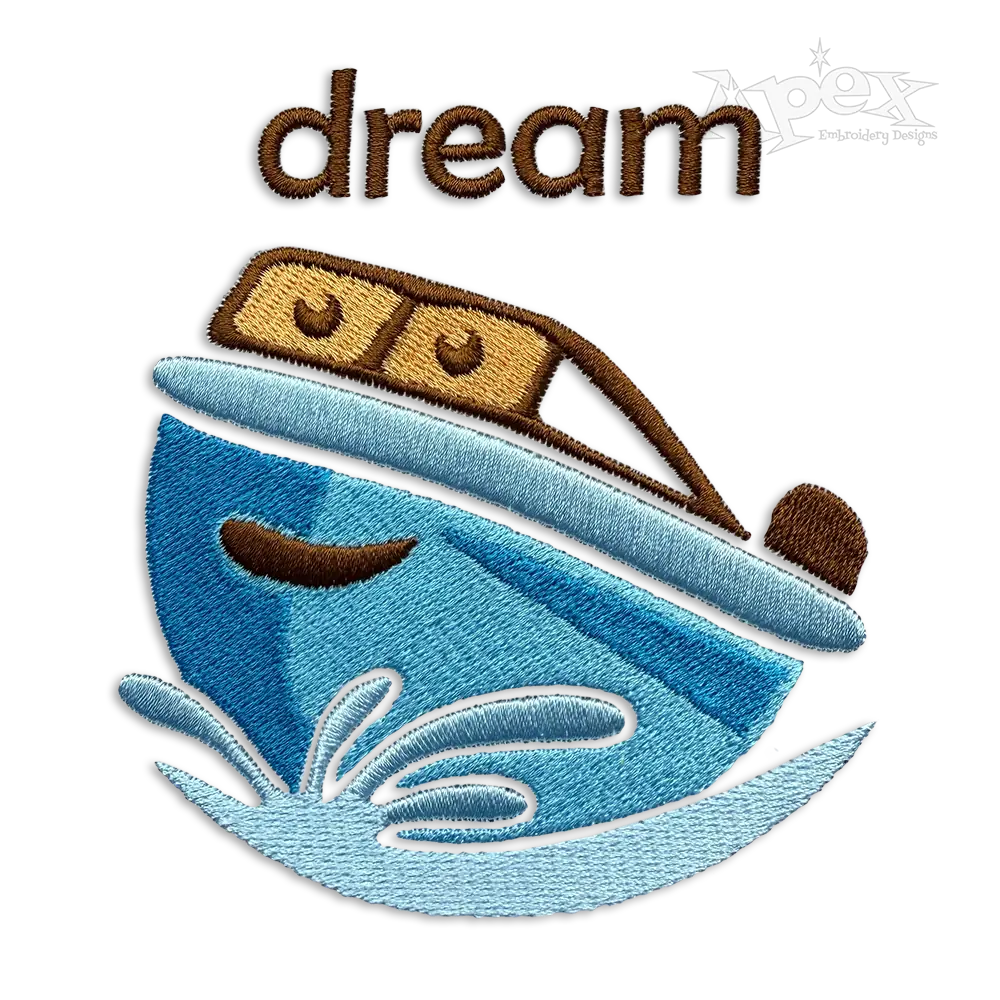 Dream Boat Machine Embroidery Design by Apex