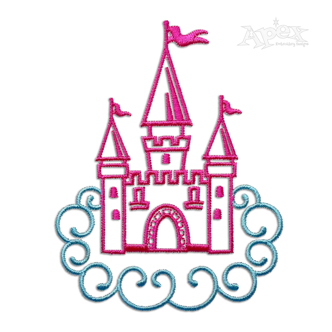 Dreamy Fairytale Castle Machine Embroidery Design by Apex Digitizing