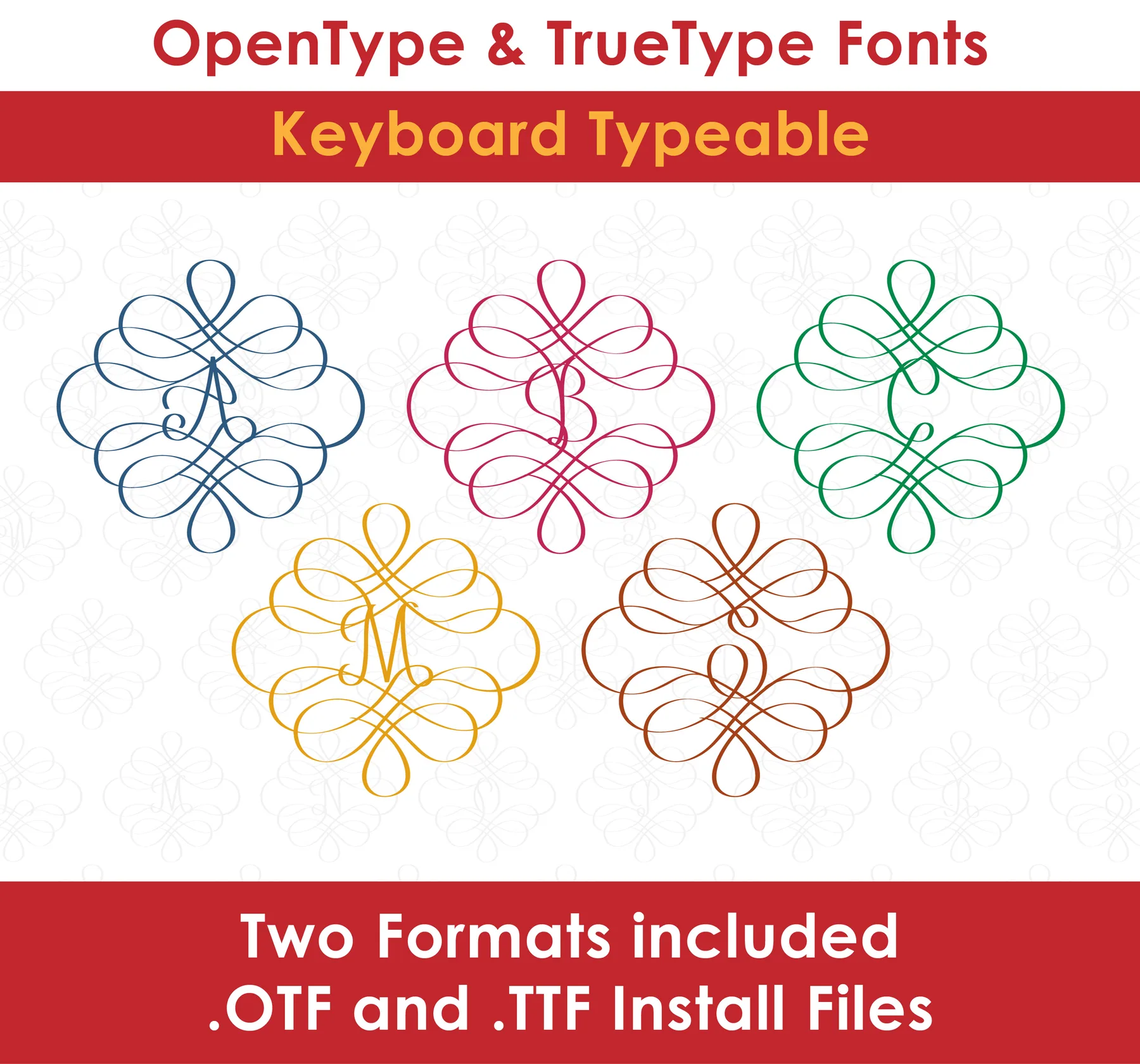 Dual Elegant Scroll TrueType Font