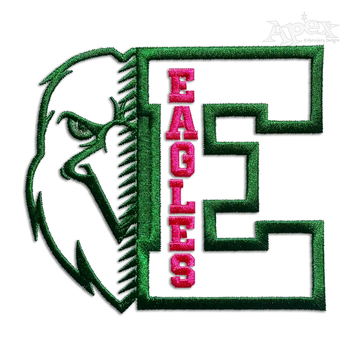 Eagles Letter Machine Embroidery Design | Apex Digitizing