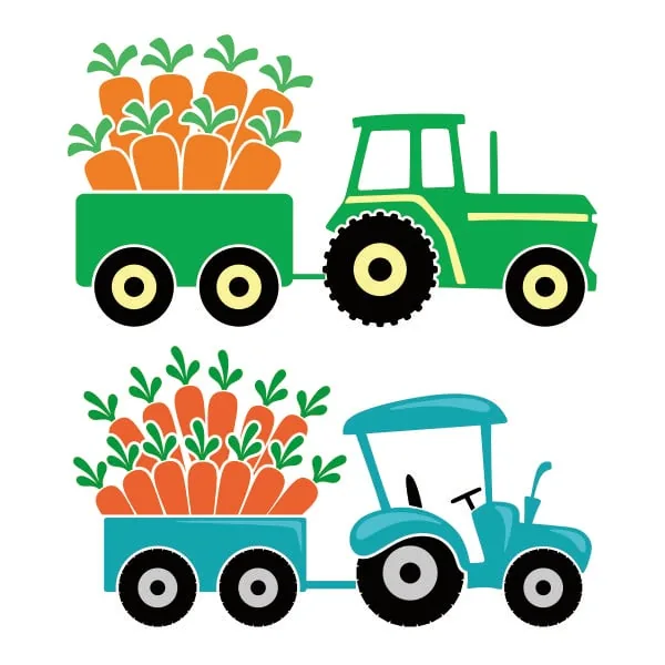 Easter Carrots Tractor SVG Cuttable Design