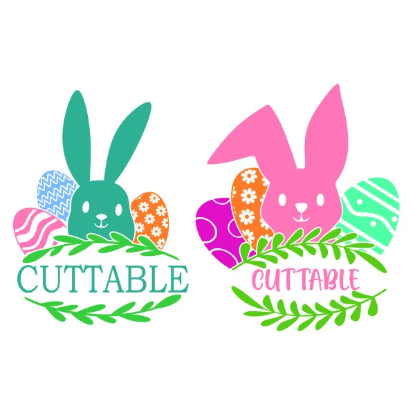 Easter Bunny Frame SVG Cuttable Design