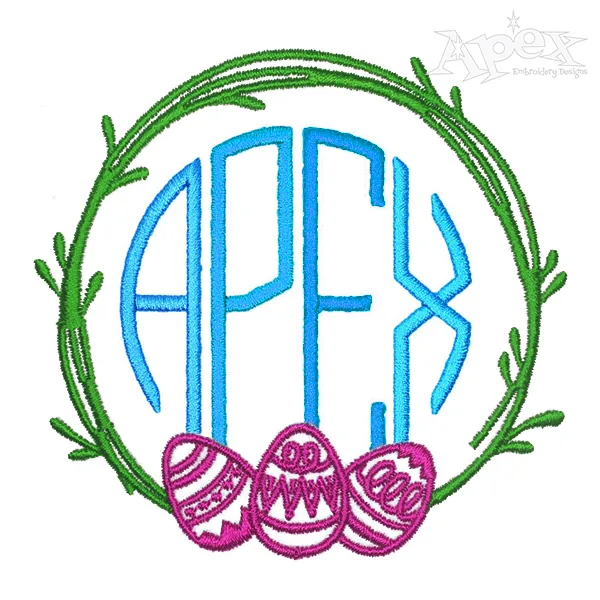 Easter Eggs Monogram Embroidery Frame