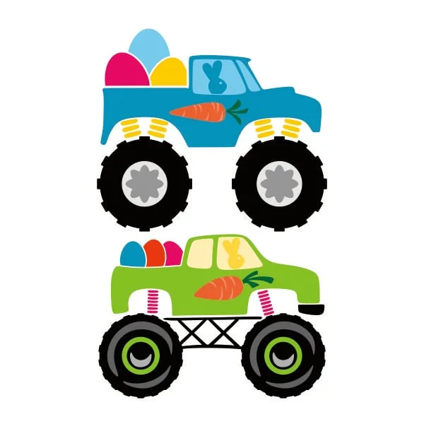 Easter Eggs Monster Truck SVG Cuttable Design